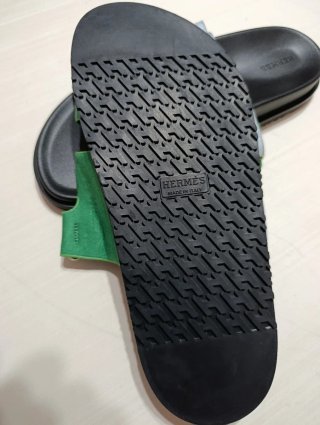 Sandalias Hermes Verde y azul cielo