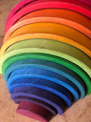 Arco iris Waldorf Grande madera juguete