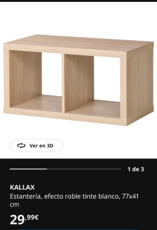 Estantería Kallax 2 módulos efecto roble