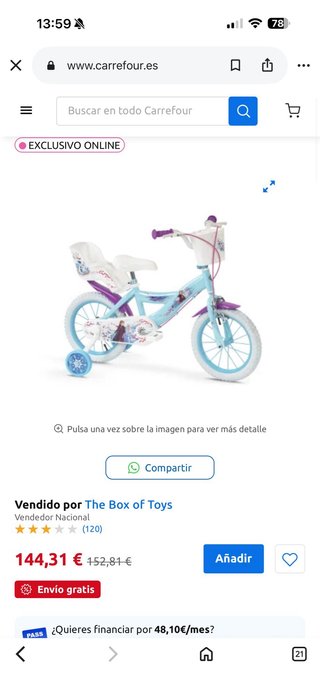 Bicicleta Frozen 14”