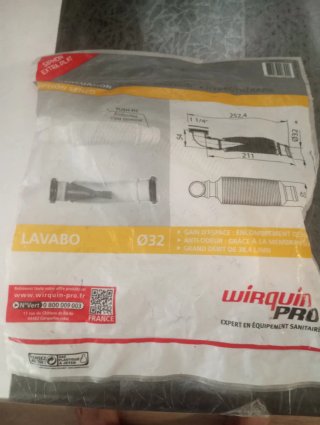 Sifón Extraplano Lavabo Wirquin + 2 Manguitos flex