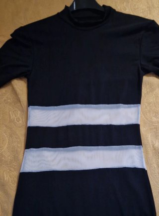 Vestito donna manica lunga con inserti