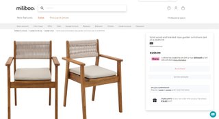 Lote 4 Sillones Jardín Madera y Tela