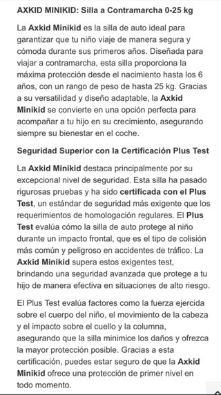 Silla Coche. Axkid Minikid. 0-25 kg.