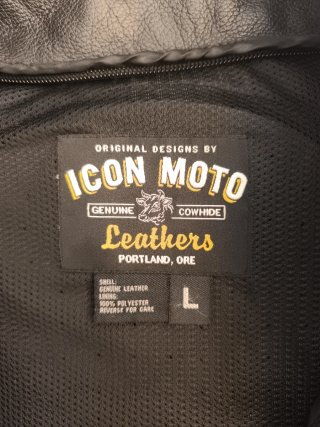 Chaqueta de piel ICON Moto Leathers L