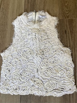 Top encaje blanco ZARA Talla S