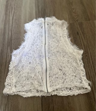 Top encaje blanco ZARA Talla S
