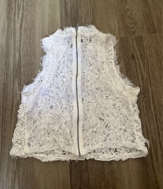 Top encaje blanco ZARA Talla S