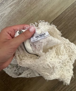 Top encaje blanco ZARA Talla S