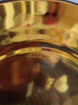 Platos vintage ámbar transparente. Marca Elsadur