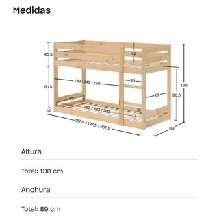 Litera infantil de madera sostenible