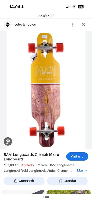 Skate Longboard RAM Amarillo y Madera