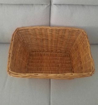 Cesta Mimbre Grande con Forro Tela Beige