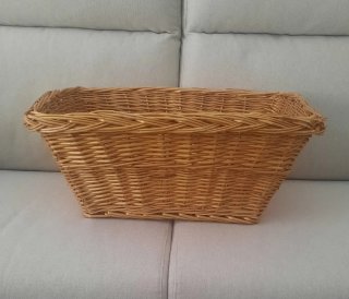 Cesta Mimbre Grande con Forro Tela Beige