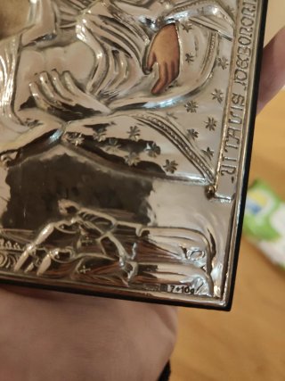 Icona Sacra Madonna con Bambino Argento