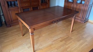 Mesita de salón madera maciza y cristal