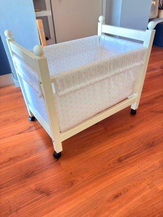 Minicuna de madera completa con colchón, protector