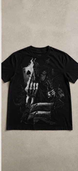 Camiseta estampada esqueleto única