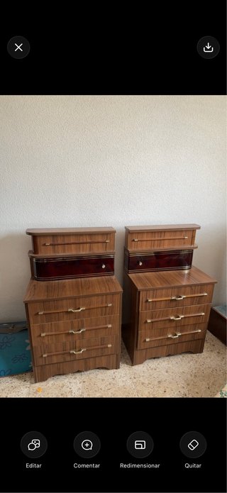 Cama 135x190 con colchón y cajoneras