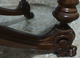 Mesa de centro ovalada madera y cristal