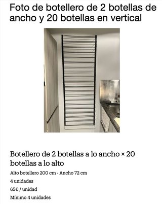 Botellero 2x20 Botellas Metal Negro