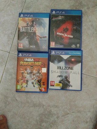 Lote 4 Juegos PS4: Battlefield 1, Back Blood, NBA