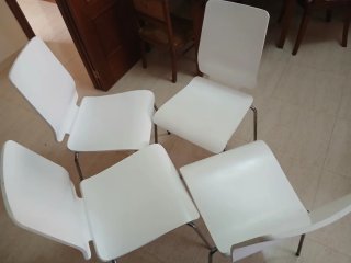 Juego de 4 sillas blancas