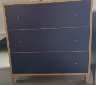 Cajoneras Ikea Azul y Marrón