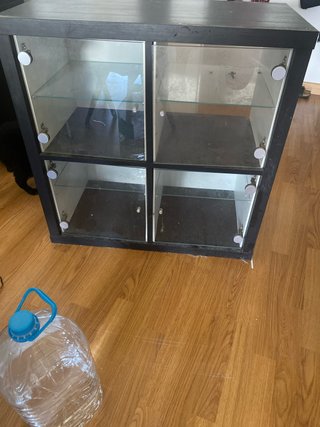 Kallax Vitrina Negra Madera y Cristal