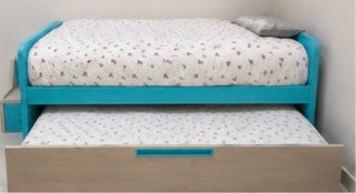 Cama 105cm con supletoria y colchones