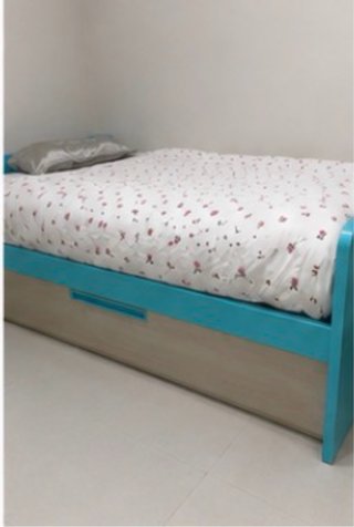 Cama 105cm con supletoria y colchones