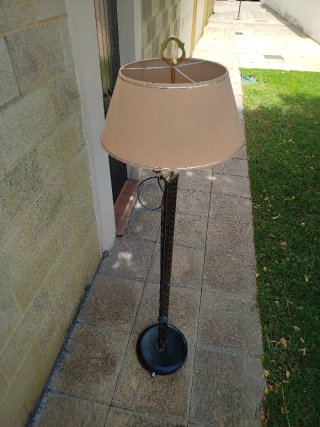 Lámpara de pie vintage madera y metal