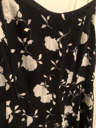 Vestido Verano Negro Flores Blancas