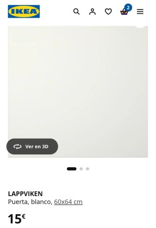 Puerta IKEA Lappviken blanca (60x64cm)