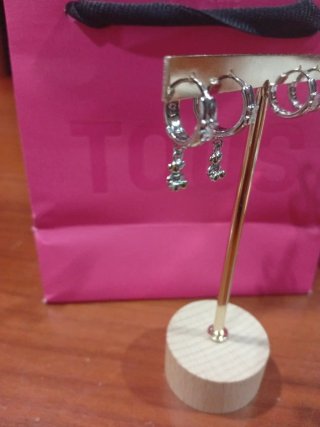 Aros Tous Plata Oso 3D