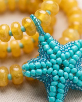 Dije Estrella de Mar Mostacillas Azul