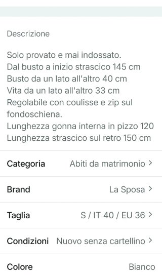 Elegante Abito da Sposa Bianco con Corpetto