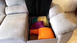 Sofá Chaise Longue Cama con Arcón