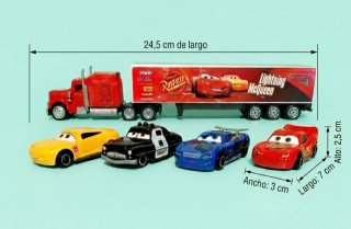 Lote de 4 Coches + Camión de la película Cars 3