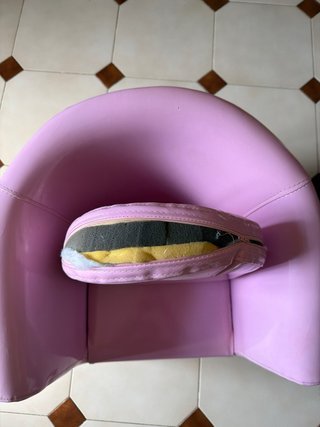 Sillón infantil rosa pastel con cojín (Estilo Nord