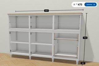 Mueble 3 módulos madera y cristal