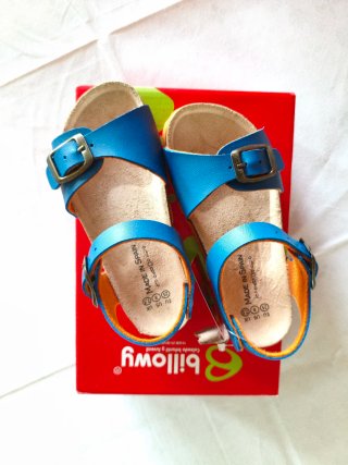 Sandalias Billowy Piel Talla 25 Azul Naranja
