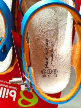 Sandalias Billowy Piel Talla 25 Azul Naranja