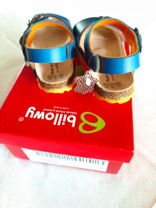 Sandalias Billowy Piel Talla 25 Azul Naranja