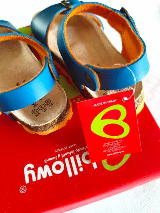 Sandalias Billowy Piel Talla 25 Azul Naranja