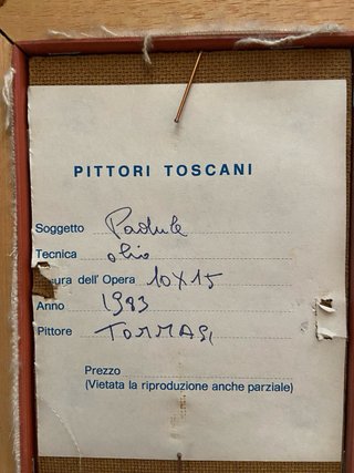 Dipinto Olio su Tavola Padule Tommasi 1983