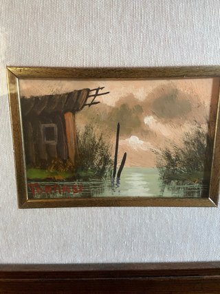 Dipinto Olio su Tavola Padule Tommasi 1983