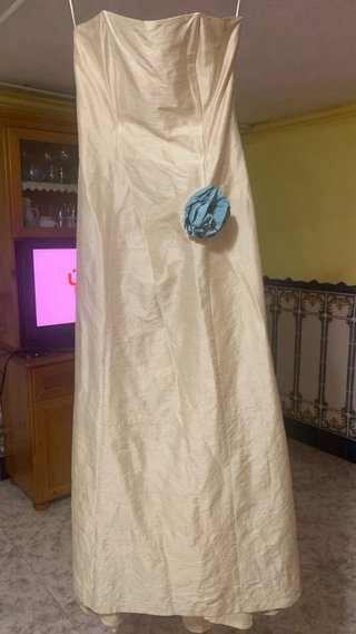 Vestido fiesta beige Corte Inglés