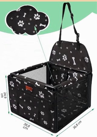 Transportín para perro coche huellas