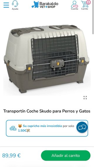 Transportín Skudo para coche perro/gato
